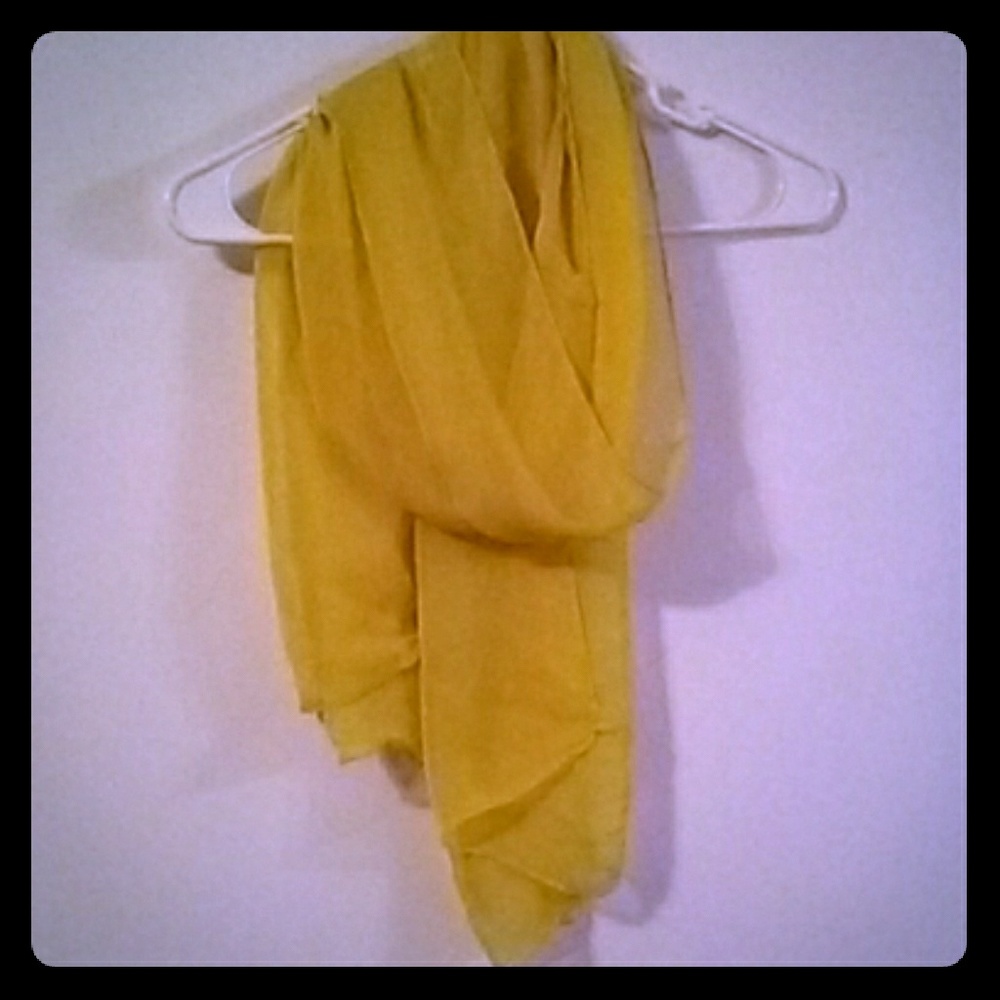 Yellow sheer scarf